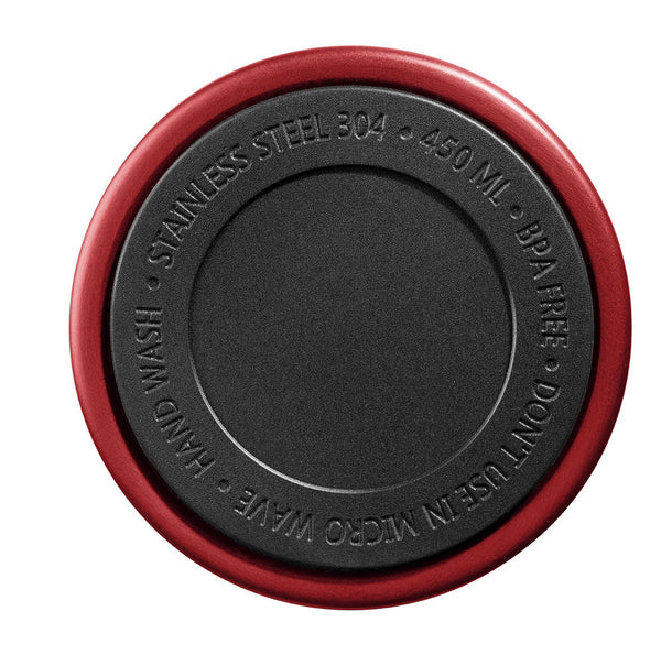تانك مي مج حراري أستانلس ستيل ٤٥٠ مل - بزر أمان ٣٦٠° - أحمر غامق