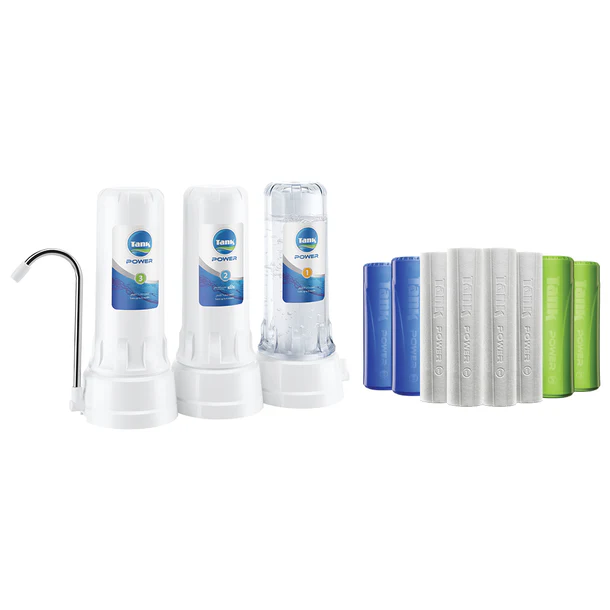 فلتر تانك باور ال٣ مراحل مع شمع يكفى لمدة سنة